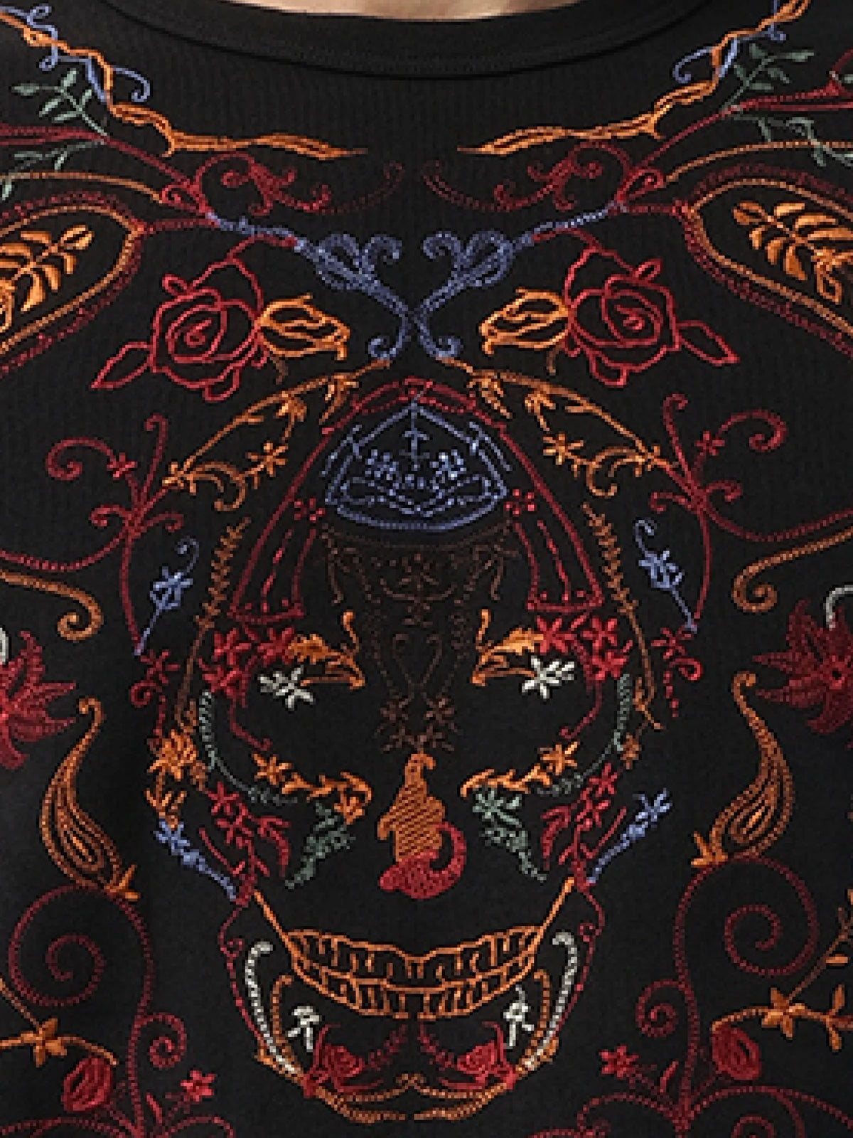 Victorian Emb Sweatshirt in Black