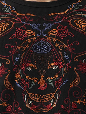 Victorian Emb Sweatshirt in Black