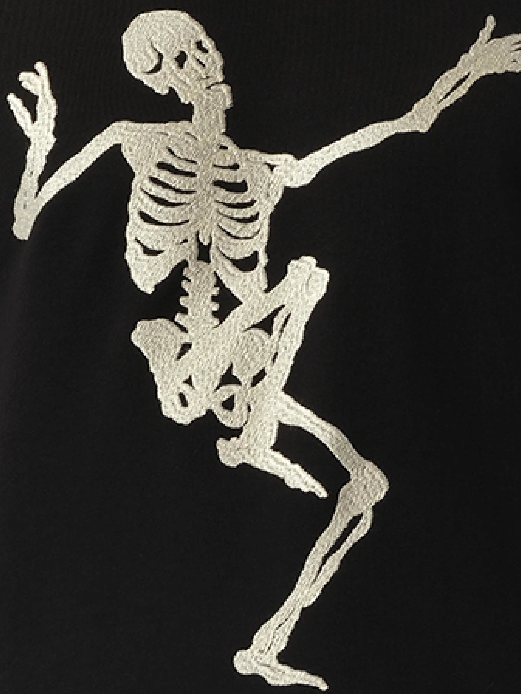 Skeleton Embroidered Sweatshirt in Black