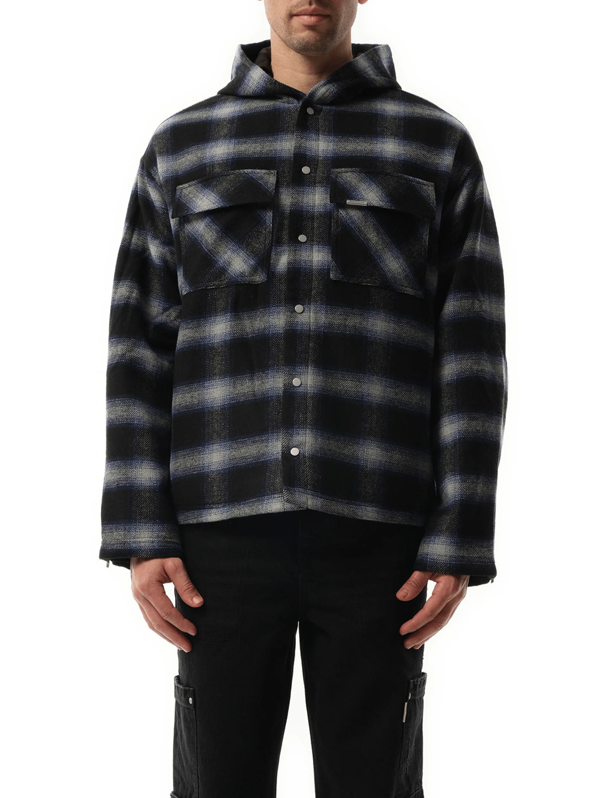 Hooded Overshirt in Midnight Navy