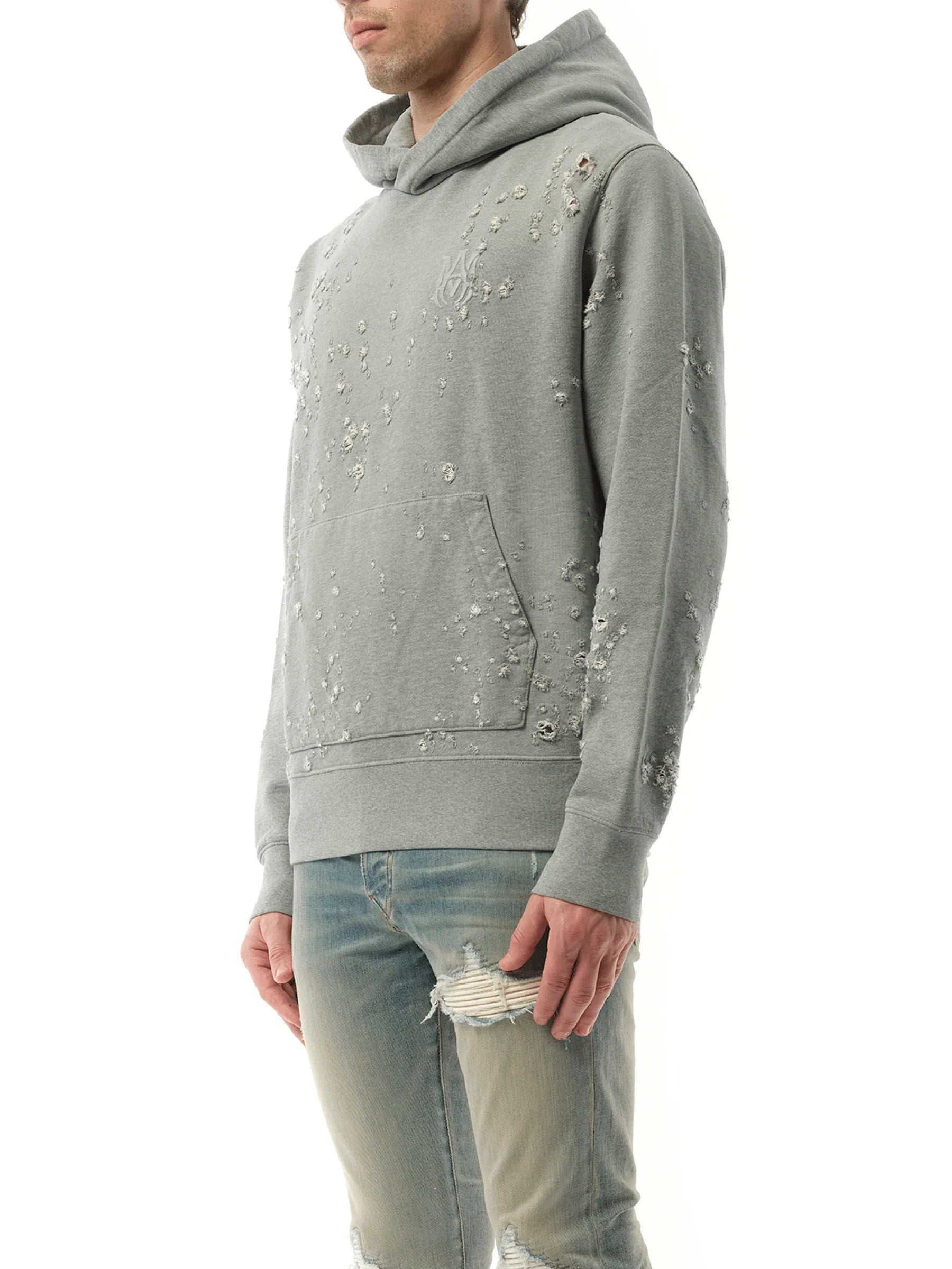 MA Shotgun Embroidered Hoodie in Grey