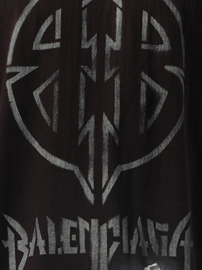 Metal BB Stencil Oversized T-Shirt in Black
