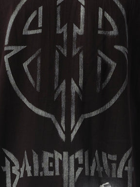 Metal BB Stencil Oversized T-Shirt in Black