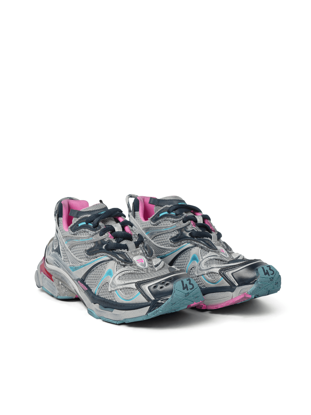BALENCIAGA Runner 2 Sneaker in Grey/Blue/Pink/Red