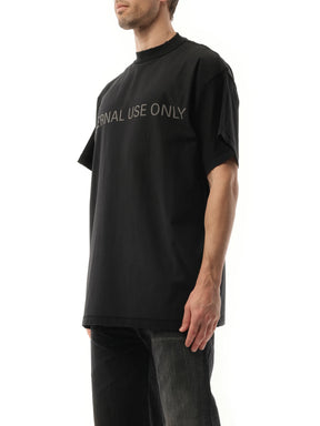 Internal Use Only Inside Out Oversized T-Shirt in Black