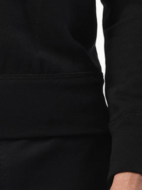 Embroidered Chain Skull Sweatshirt in Black