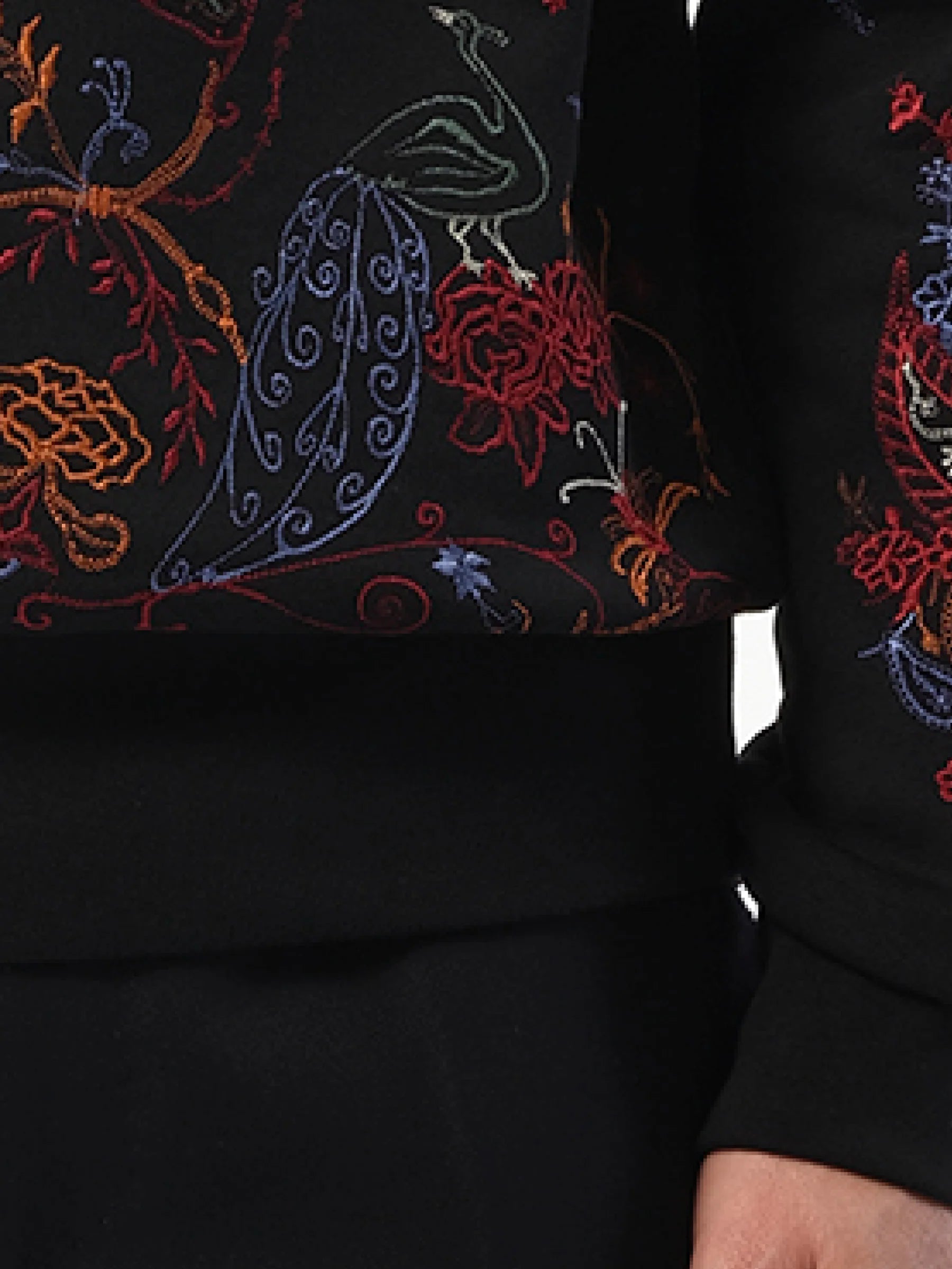 Victorian Emb Sweatshirt in Black