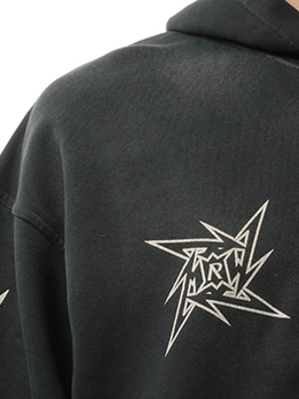 Metallica 40 Year Anniversary Zip-Up Hoodie in Stained Black