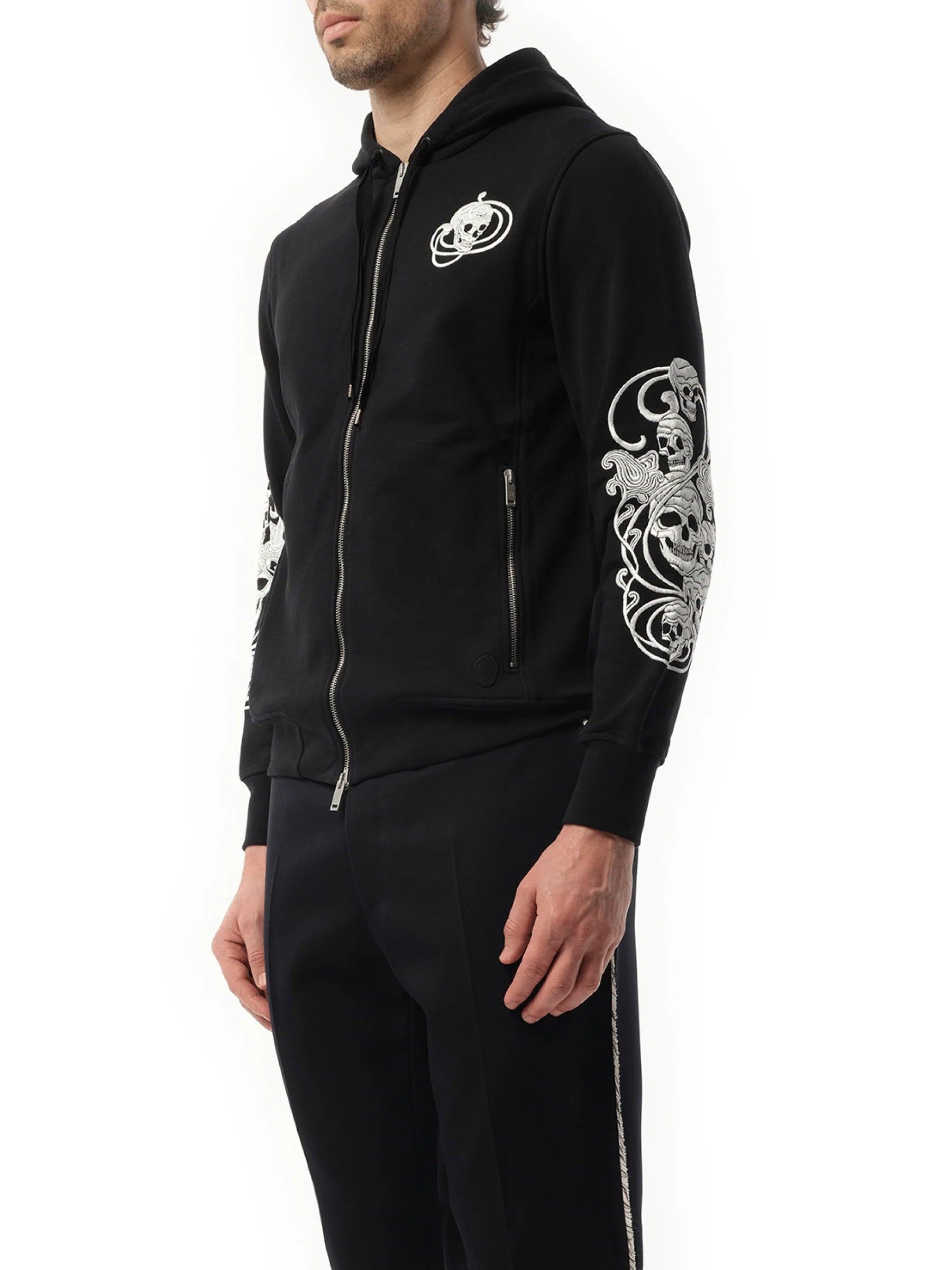 Emb Hoodie in Black