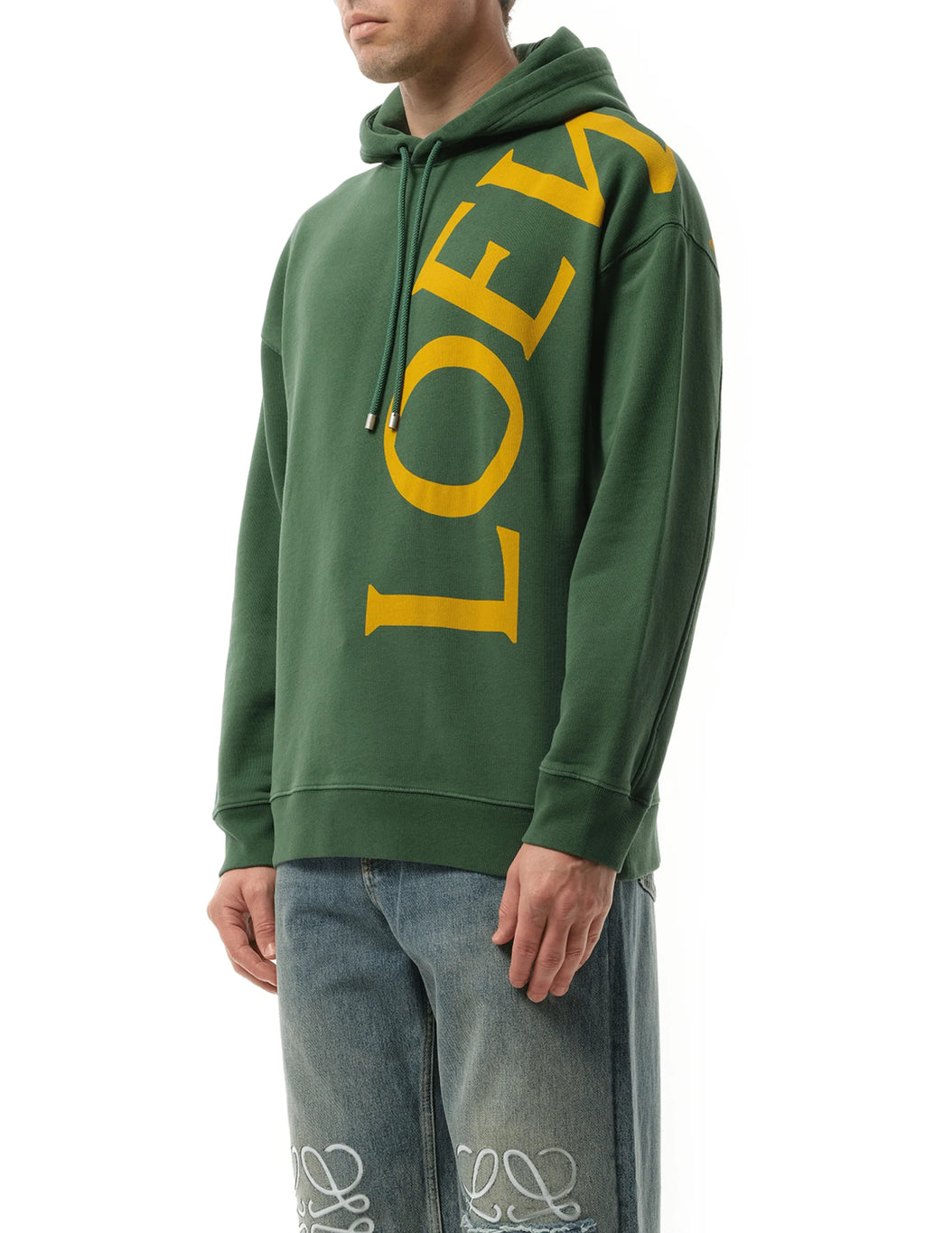 Big Logo Relaxed Hoodie in Dark Green