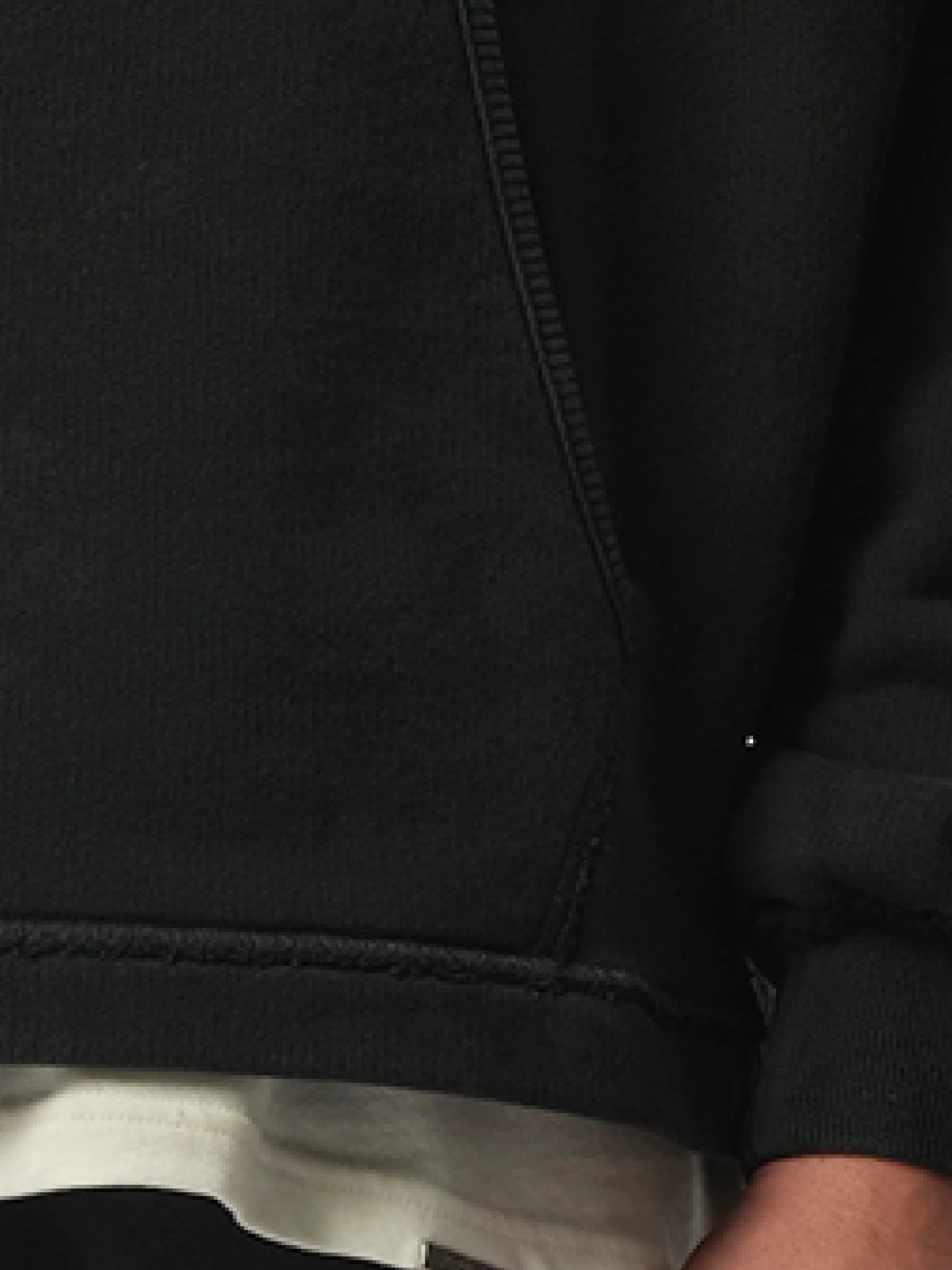 Step Hem Hoodie in Stained Black