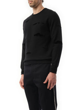 Shredded Sweatshirt in Black