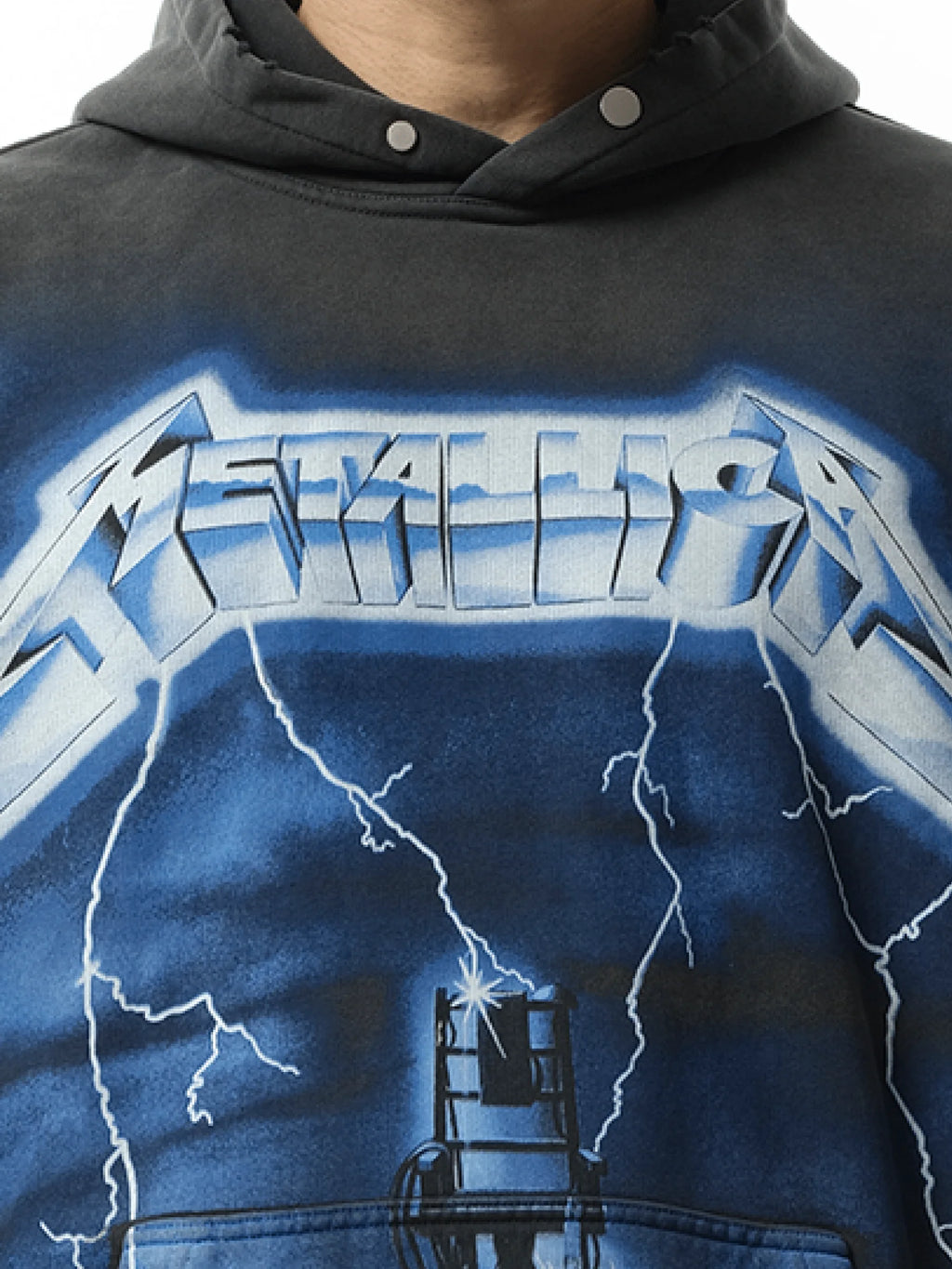 Metallica Ride The Lightning Hoodie in Vintage Grey