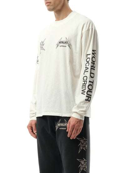 Metallica 40 Year Anniversary Long Sleeve T-Shirt in Flat White