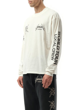 Metallica 40 Year Anniversary Long Sleeve T-Shirt in Flat White