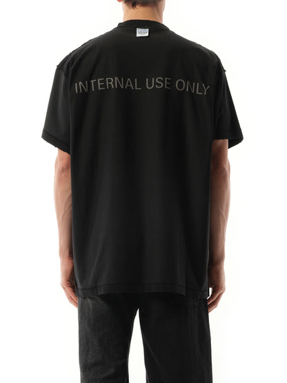 Internal Use Only Inside Out Oversized T-Shirt in Black