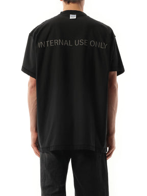 Internal Use Only Inside Out Oversized T-Shirt in Black