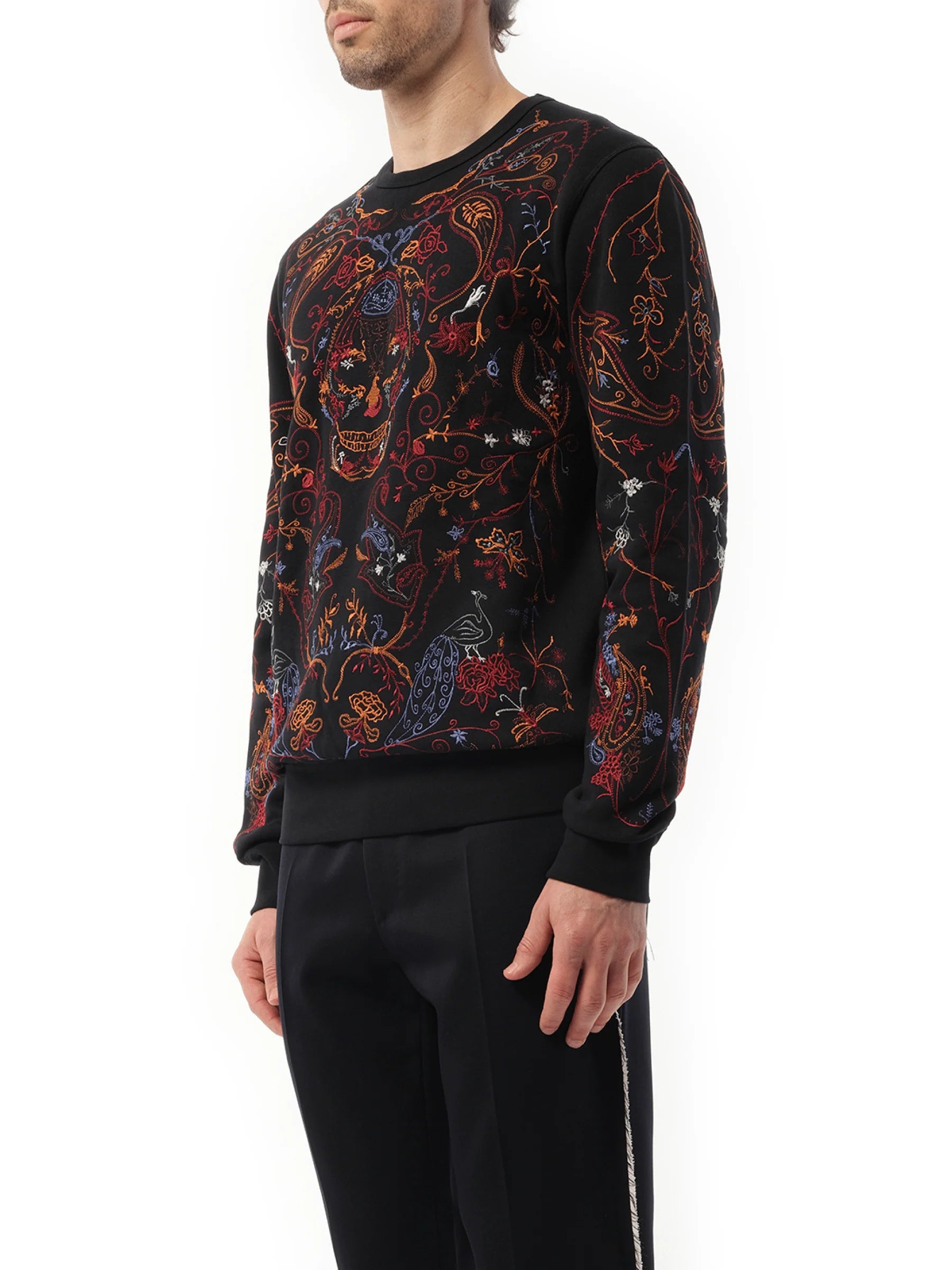 Victorian Emb Sweatshirt in Black