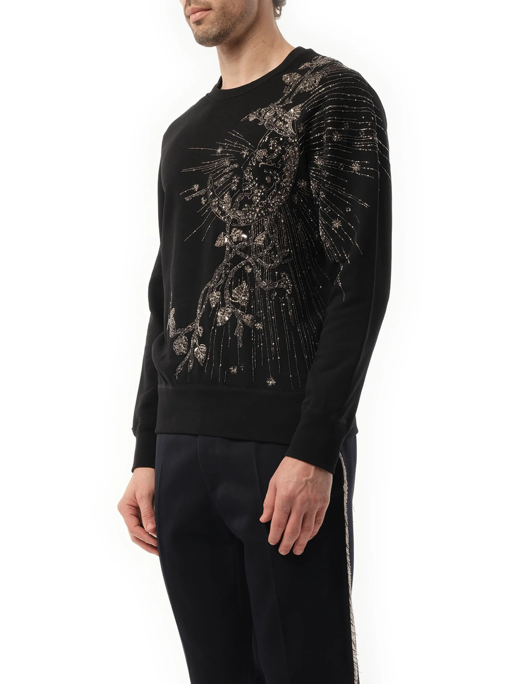 Emb Sweatshirt in Black