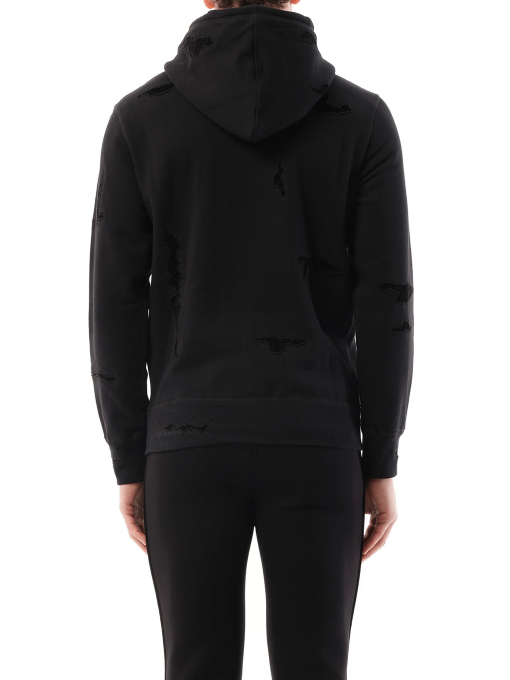 Shredded Hoodie in Black