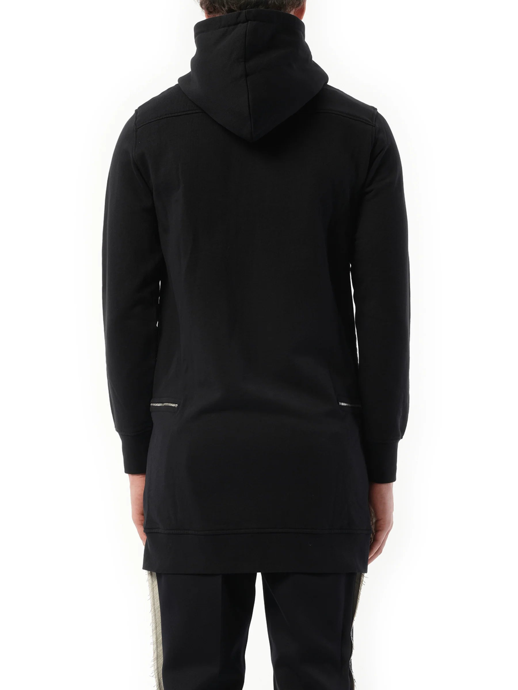 Zip Long Hoodie in Black