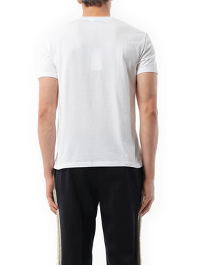 Abstract Red Skull T-Shirt in White