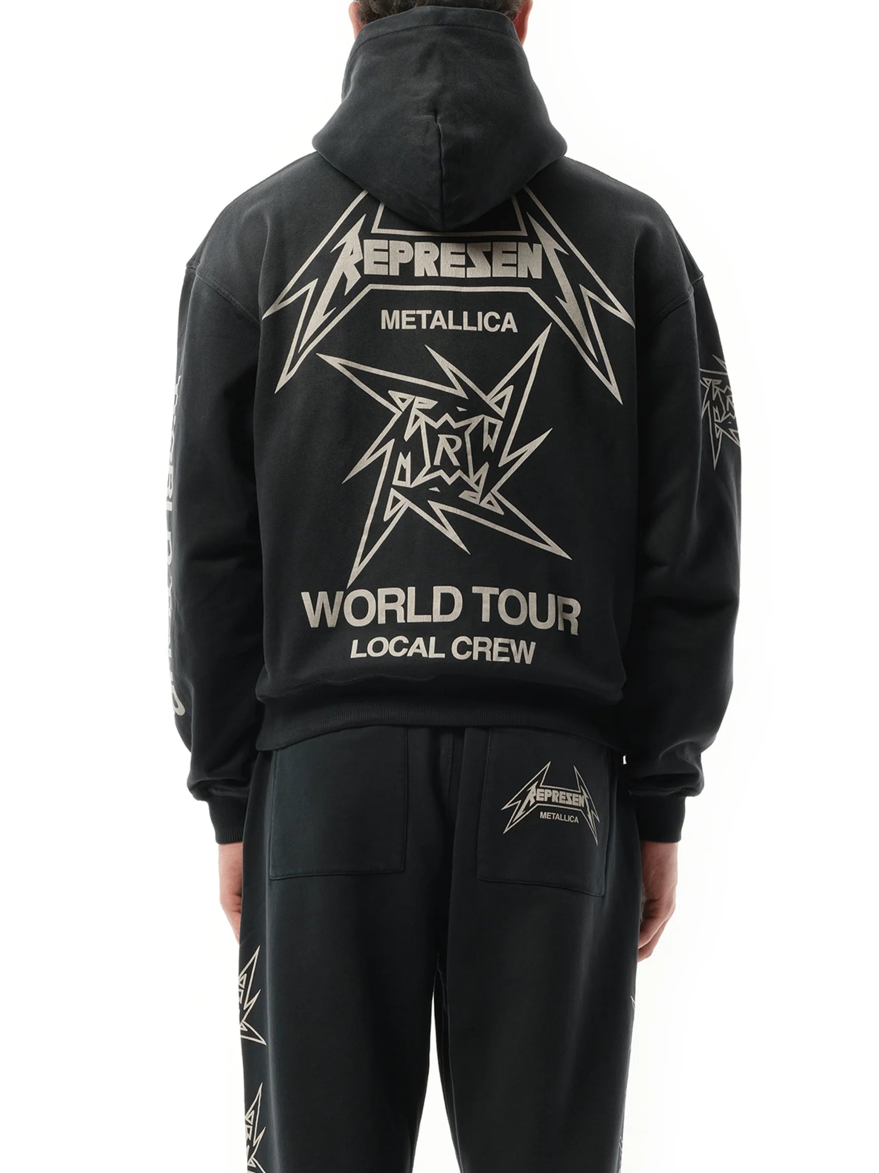 Metallica 40 Year Anniversary Zip-Up Hoodie in Stained Black