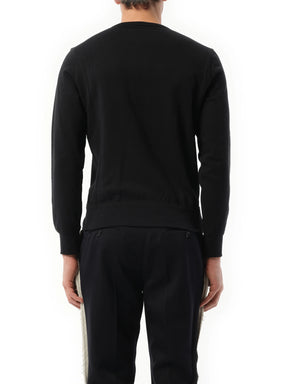 Embroidered Chain Skull Sweatshirt in Black