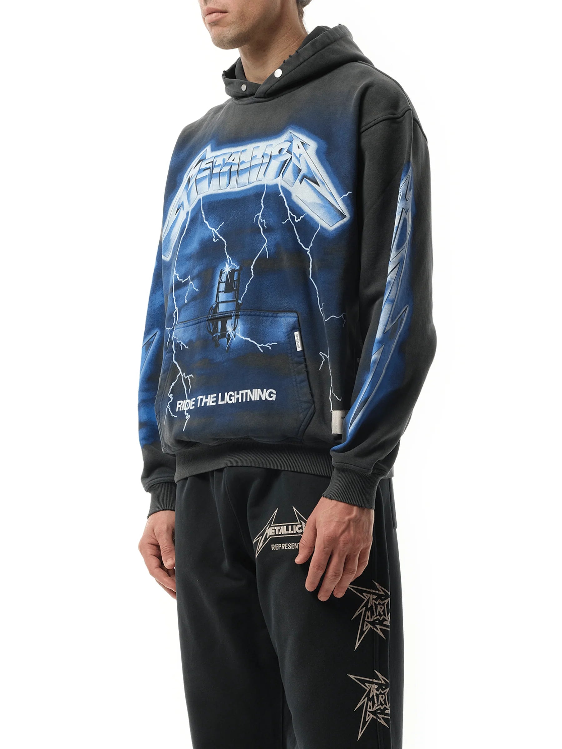 Metallica Ride The Lightning Hoodie in Vintage Grey