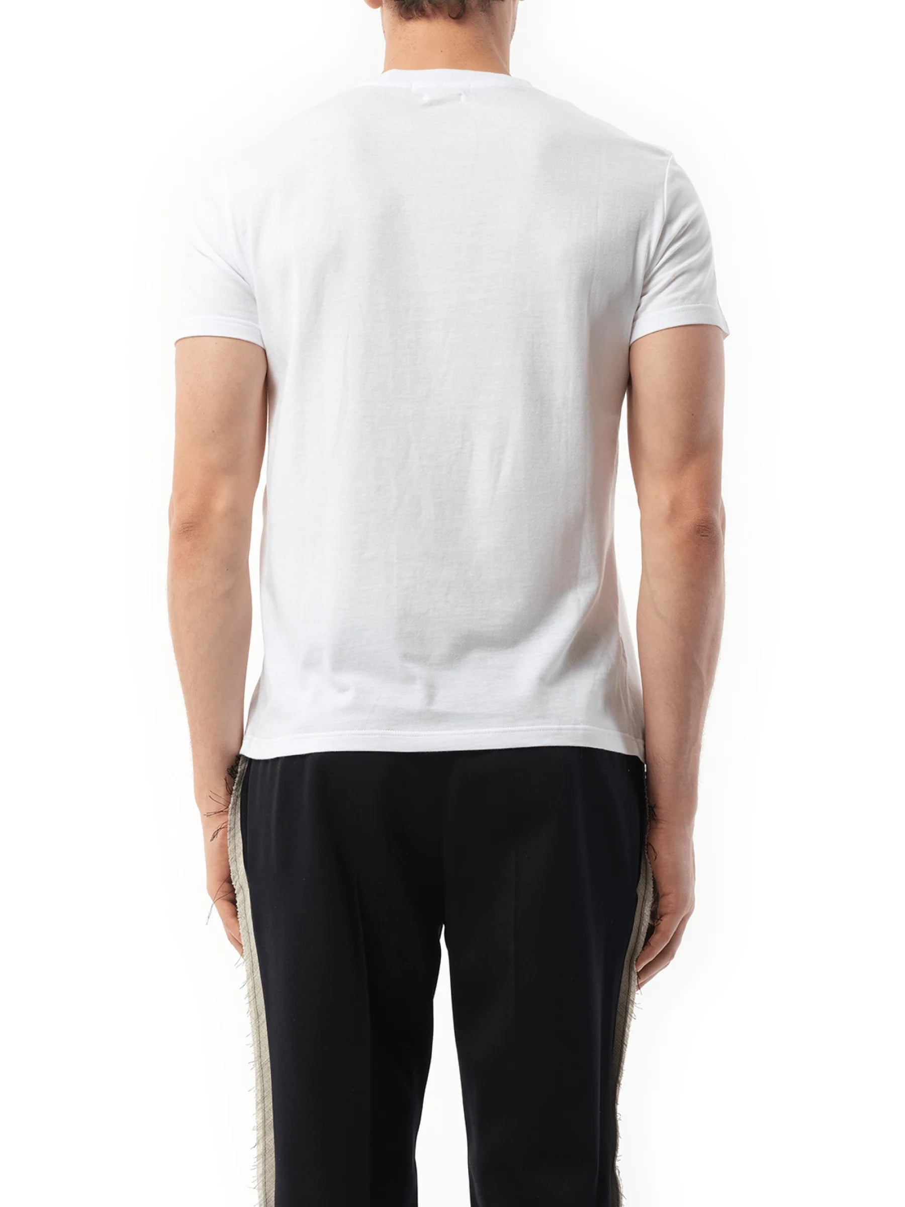 Abstract Yellow Skull T-Shirt in White