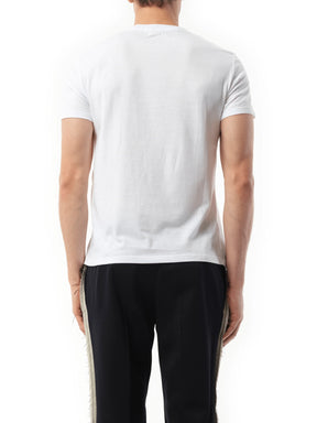 Abstract Yellow Skull T-Shirt in White