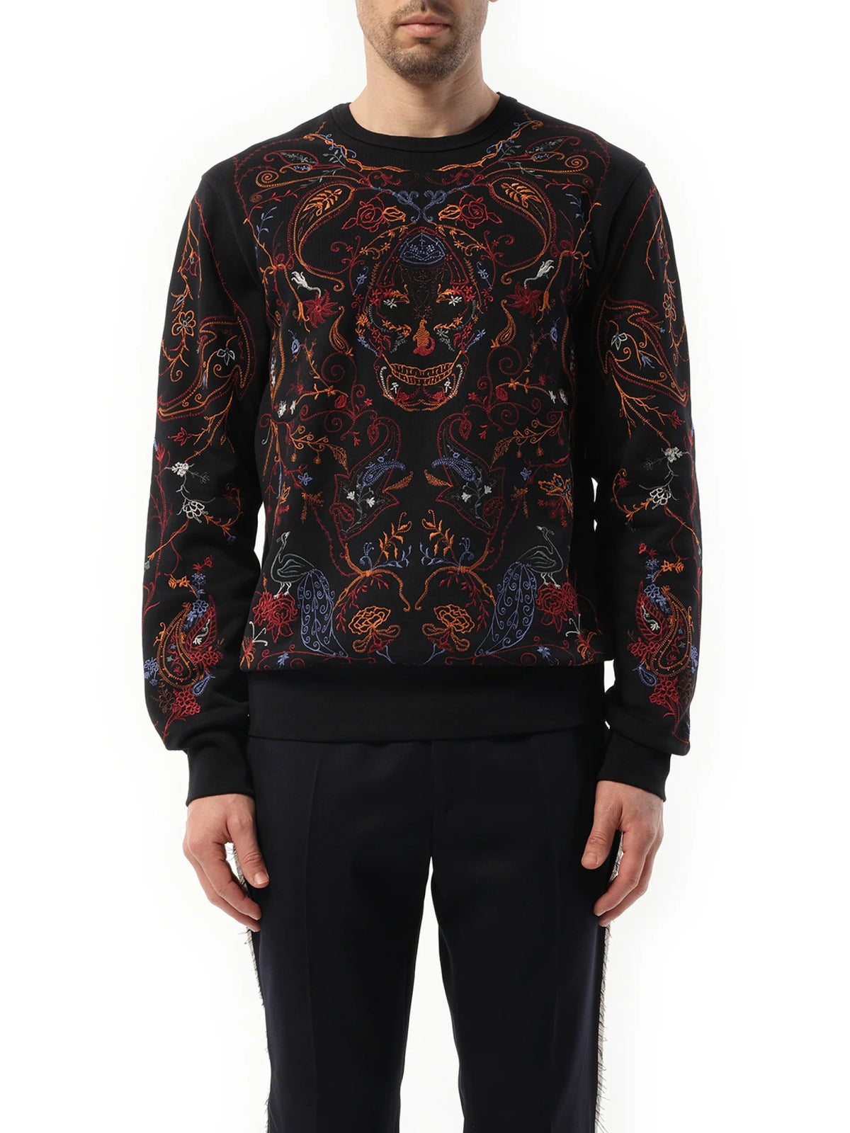 Victorian Emb Sweatshirt in Black