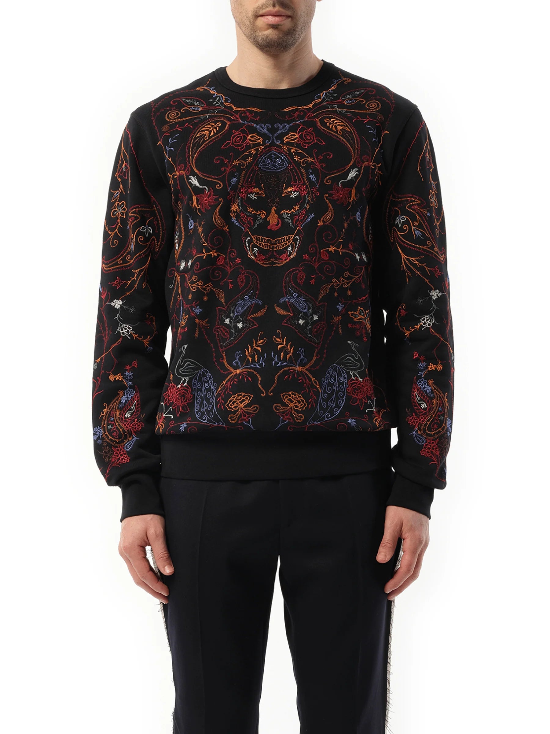 Victorian Emb Sweatshirt in Black
