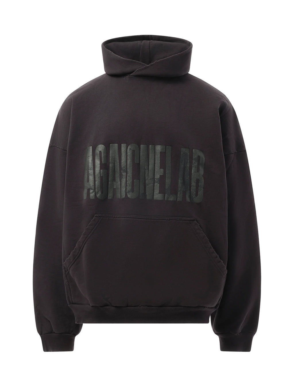 AGAICNELAB Large Fit Hoodie in Washed Black/Anthracite