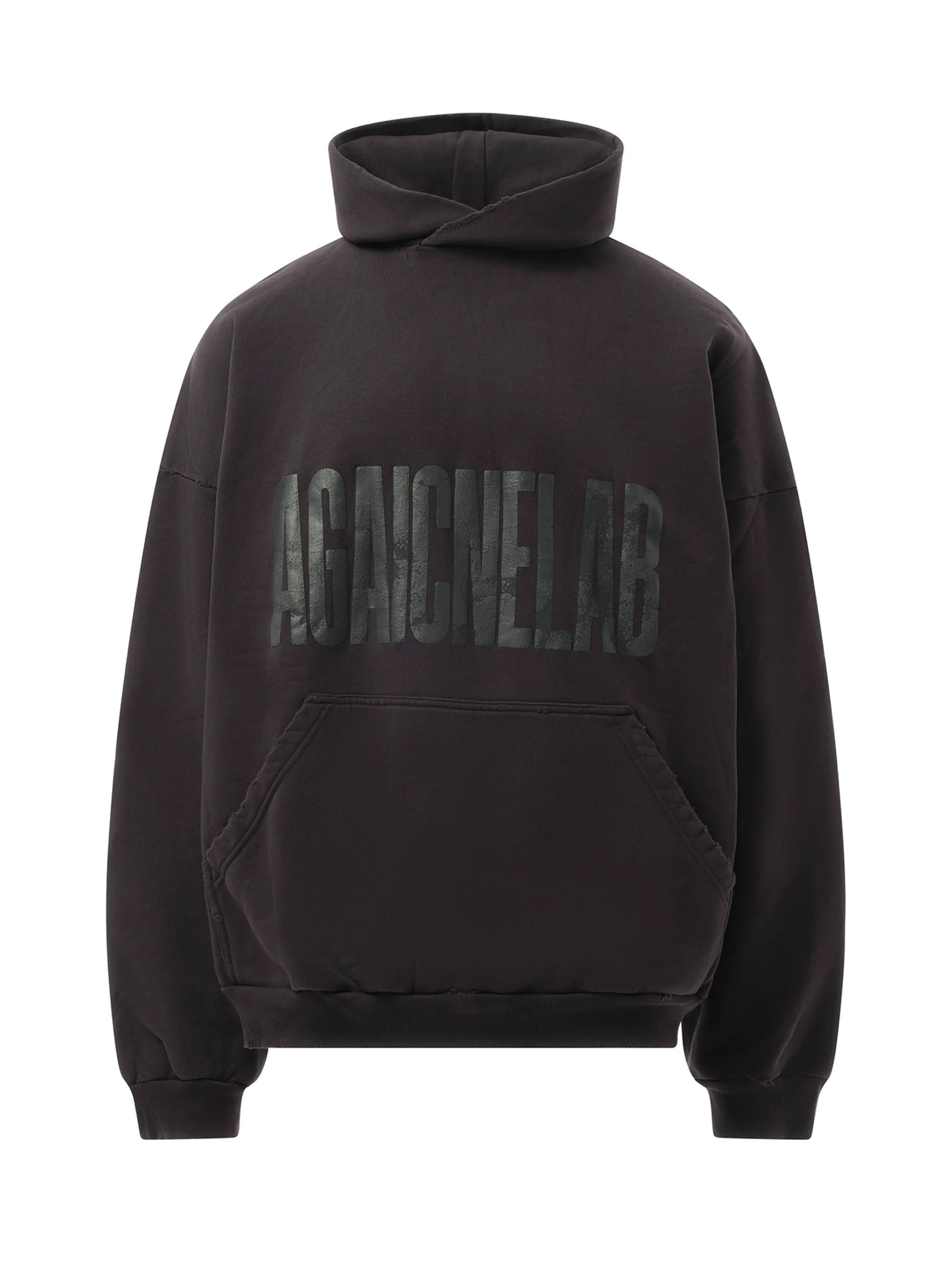 AGAICNELAB Large Fit Hoodie in Washed Black/Anthracite