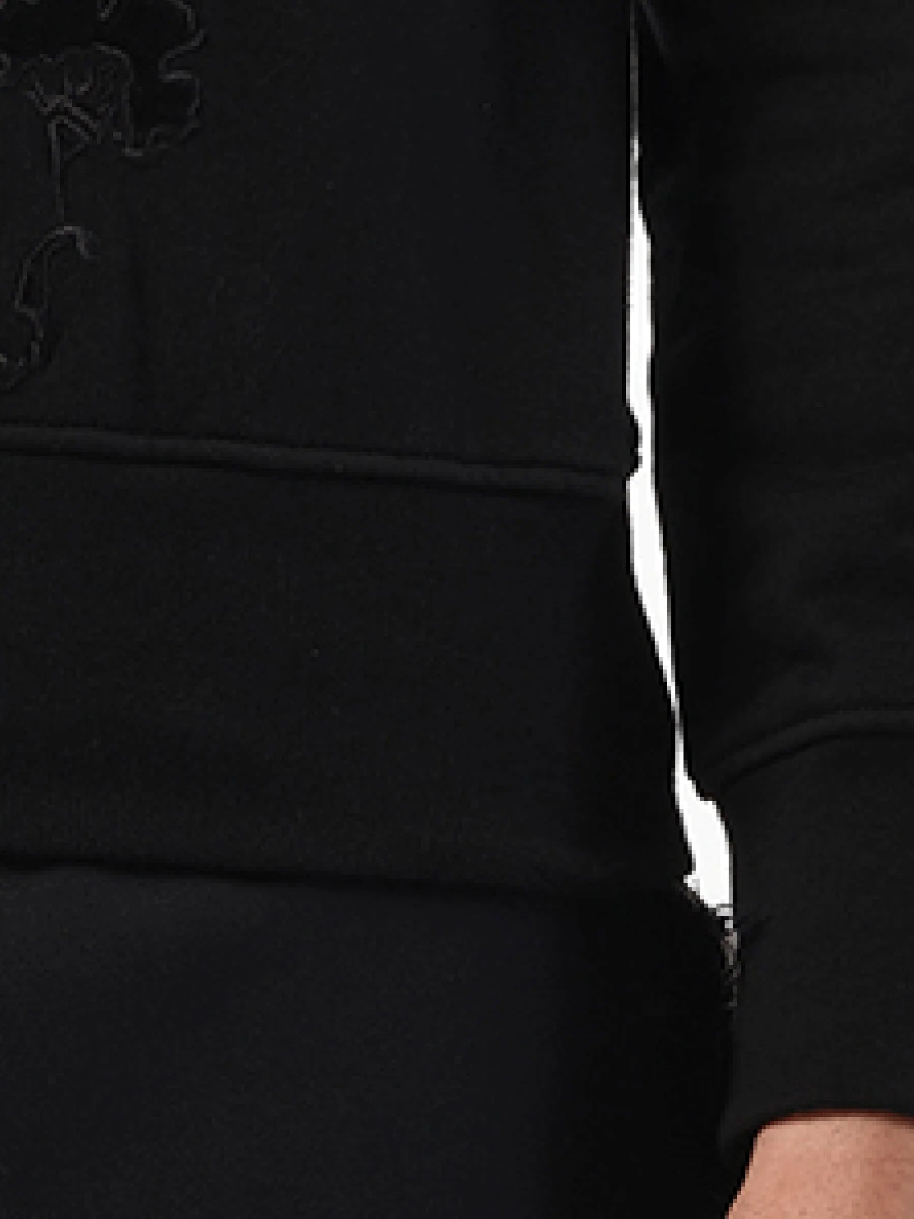 Velvet Embroidered Sweatshirt in Black