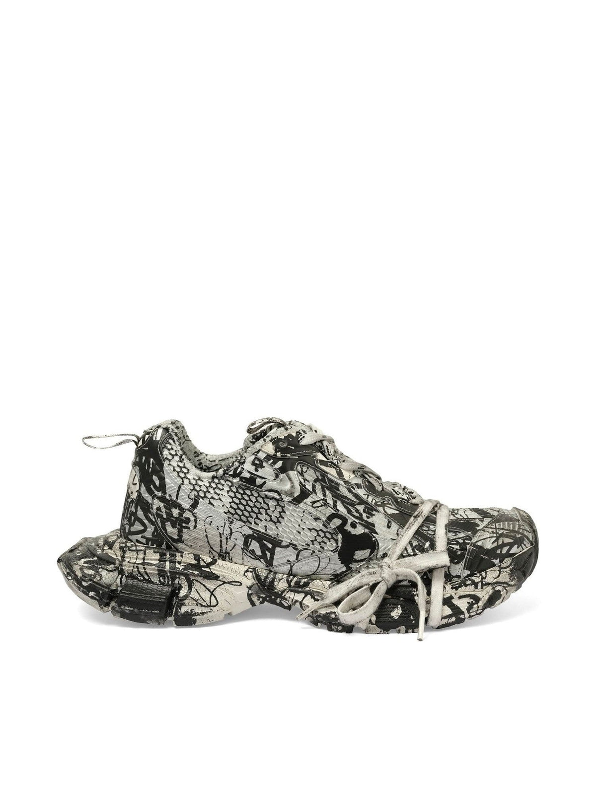 BALENCIAGA 3XL Extreme Graffiti Sneaker in White/Black