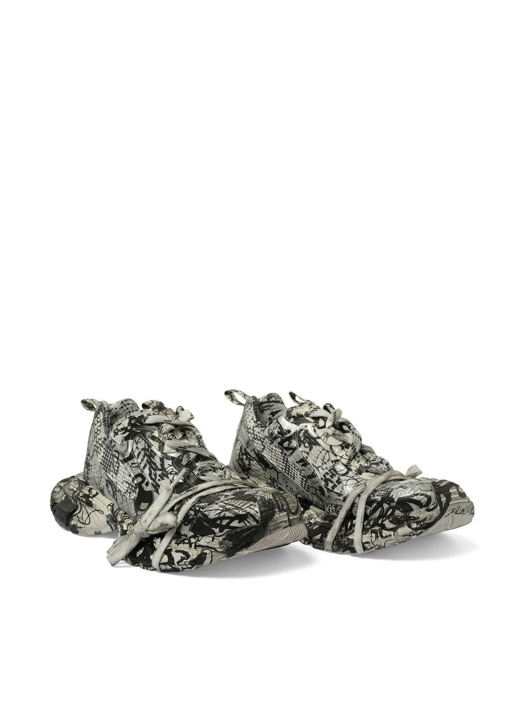 BALENCIAGA 3XL Extreme Graffiti Sneaker in White/Black