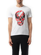 Abstract Red Skull T-Shirt in White