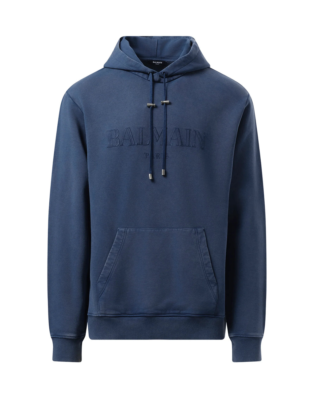 Balmain Vintage Emb Hoodie in Blue