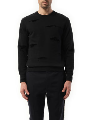 Shredded Sweatshirt in Black