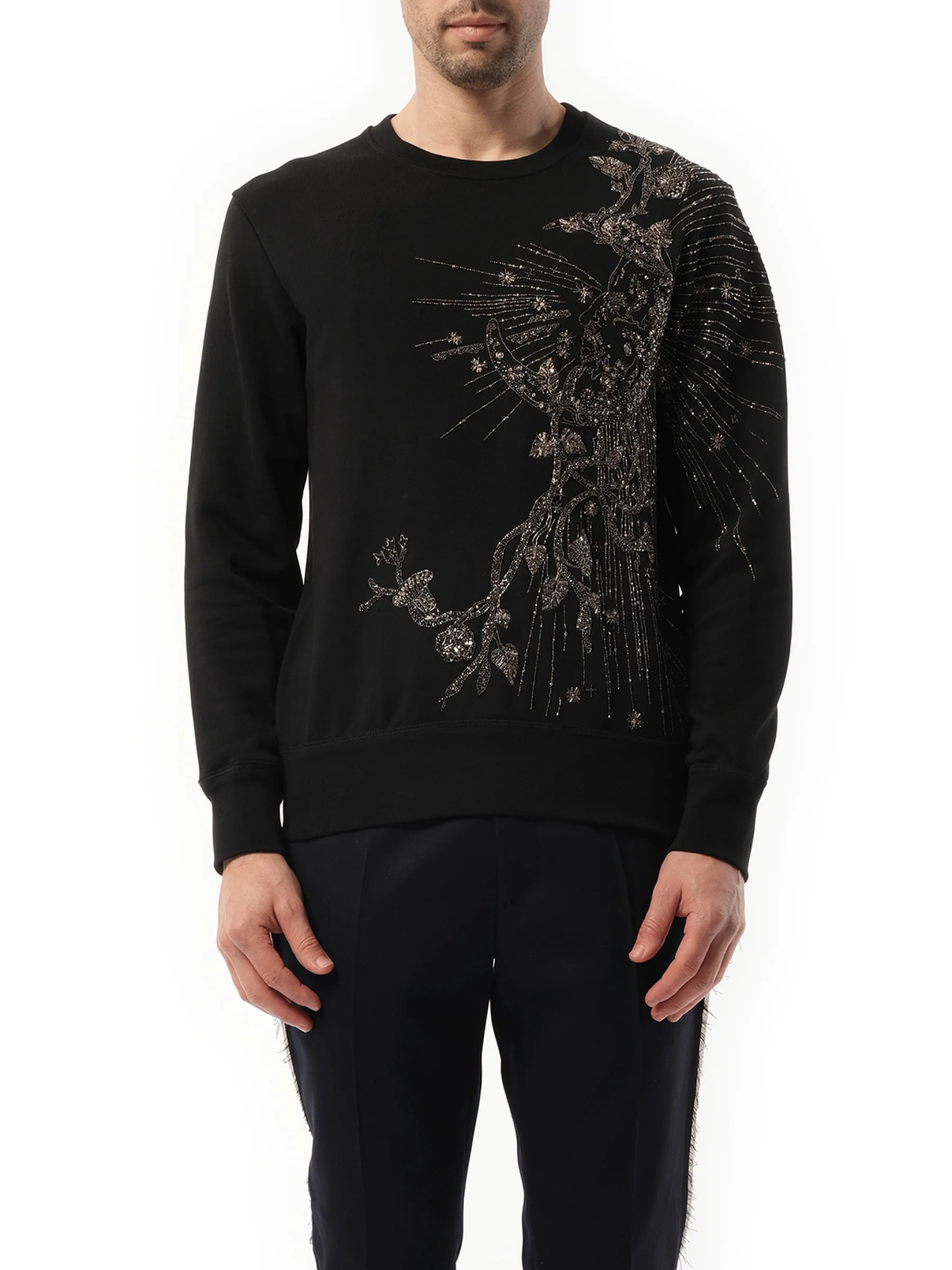 Emb Sweatshirt in Black
