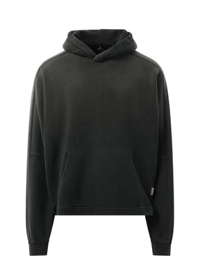 Step Hem Hoodie in Stained Black