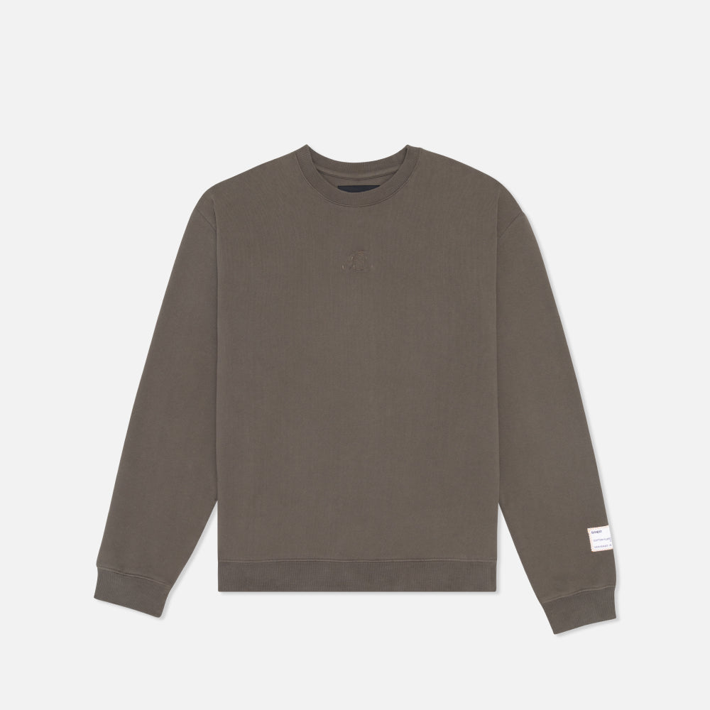 Cotton Fleece Crewneck - Unisex, Dark Fatigue