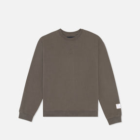 Cotton Fleece Crewneck - Unisex, Dark Fatigue