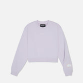 Cotton Fleece Women's Cropped Crewneck - Light Thistle