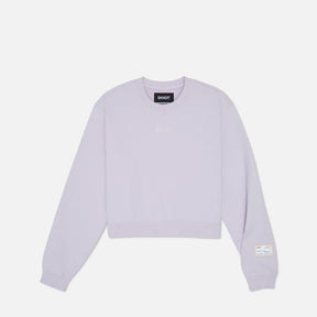 Cotton Fleece Women's Cropped Crewneck - Light Thistle