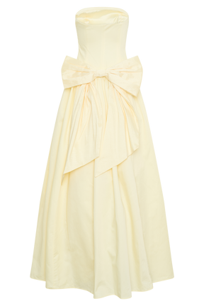 Frances Strapless Bow Maxi Dress - Lemon