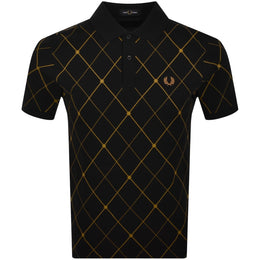 Fred Perry Argyle Print Polo Black