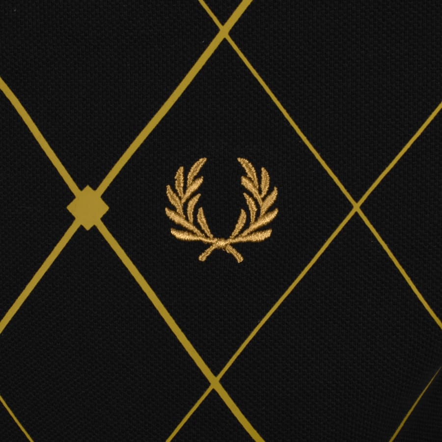 Fred Perry Argyle Print Polo Black